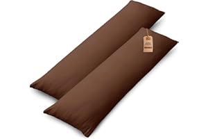 Zestaw 2 poszewek na poduszki NatureMark z dżerseju z certyfikatem öko-Tex, bawełna, czekoladowo-brązowy, 40 x 145 cm (Seitenschläfer/Stillkissenbezug)