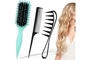 UGBO Curl Hair Brush Haarbürste Bounce Curly Define Curling Brush Lockenbürste Detangler Bürste Define Styling Brush Haarbürste zum Entwirren Formen und Definieren für Frauen Männer
