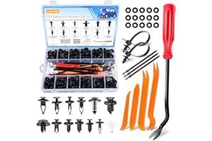 LAMJAD 249pcs Car Retainer Clips Set,Car Body Trim Clips,Universal Auto Panel Clips Plastic Push Rivets Bumper Mounting Clips,Fender Retainer Clips,With 5 Disassemble Kit and 5 Fasteners