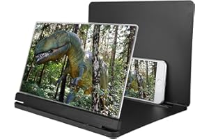 Denash 12-Zoll-Bildschirmlupe, Handy-Bildschirmlupe, Projektorbildschirm, HD-Videoverstärker, Vergrößerer, Handy-Vergrößerungsbildschirm, Ständerhalterung, kompatibel mit Allen Smartphones
