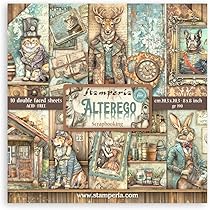 Papel Scrapbook Stamperia Alterego | 30,5x30,5 Cm | Sin Ácido | Ideal Para Álbumes, Journals Y Manualidades
