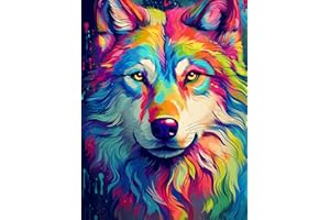 jieyisier Diamond Painting Loup,Diamond Painting Adulte Animaux,Peinture Diamant Convient Pour la Décoration Murale à la Maison,Peindre Avec Famille et Amis（30x40 cm）