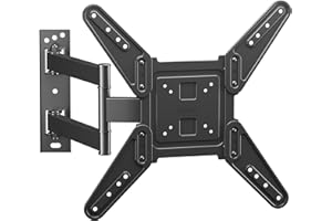 BONTEC Supporto da Parete per TV da LED/LCD 26-60 pollici, Staffa con Inclinabile, Girevole ed Estendibile, Braccio TV Max.45 kg, Porta da Parete con Fascette cavi, Max VESA 400 x 400 mm