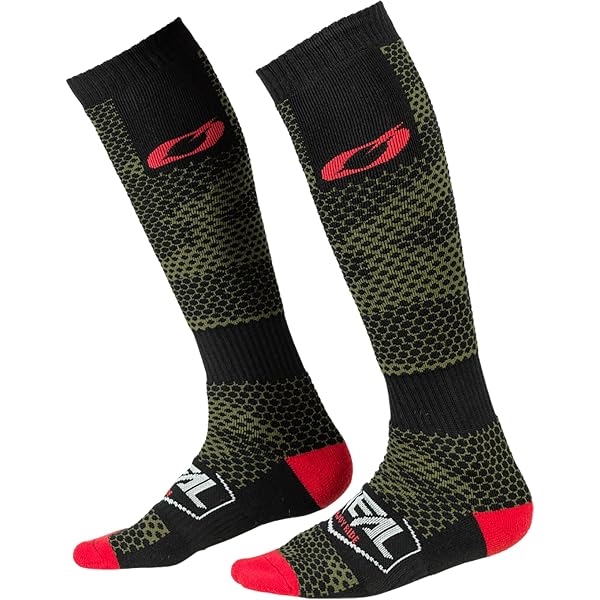 O'NEAL Pro MX Sock O'LINGHTON - Chaussettes De Motocross Enduro Pour Adultes, Renforcées Talon & Semelle, Confort Ultime One Size