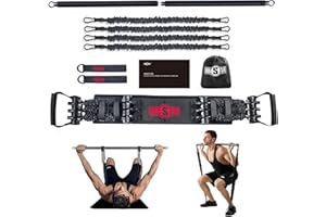 INNSTAR Portable Home Gym Set with Workout Bar, Bench Press Set, Squat Resistance Band, Door Anchor and More-Full Body Workout Equipment to Build Muscle and Shape Body