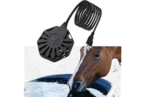 BIUBEE Horse Water Heater - 500W De-icer for 50 Gallon Cows Sheep Livestock Water Trough Tank Bird Bath, Chicken Water Heater Winter Outdoor Thermostatic Control Aluminum Painted PTFE Submersible Heater