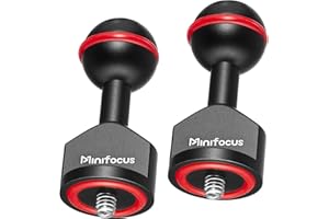 1'' Ball Adapter with 1/4"-20 Screw, 2 PCS MINIFOCUS 1inch Ballhead Adapter for Underwater Camera Arm Tray Diving Photography System