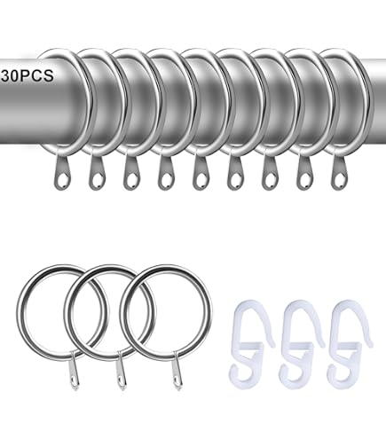 WCIC 32 Pièces Anneaux Rideaux En Plastique Avec Crochets Pour Rail, 40