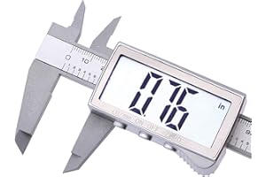 KATSU TOOLS KATSU Calibro Digitale 150mm Display Grande da 6" Unità Imperiali e Metriche Conversione di Frazioni Strumento di Misurazione Elettronico a Corsoio in Fibra di Carbonio in Custodia di Plastica