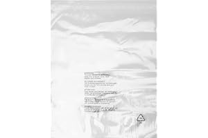 Realm Clear Transparent Plastic Self Seal Garment Clothing Retail Bags With Safety Warning Various Sizes Various Pack Sizes (12" x 15" Pack of 100)