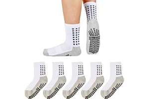 Marchare Boys Soccer Socks Athletic Sports Socks Hospital Grip Socks For Boys Girls 5 Pack 4-14 Years