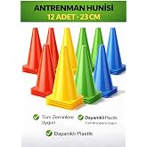 Leyaton Antrenman Hunisi Seti, 12 Adet, 23 cm, &Ccedil;ok Renkli, Dayanıklı Plastik