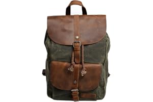 Neuleben Wodoszczelny plecak w stylu vintage, z płótna, dla kobiet i mężczyzn, na podróż, do szkoły