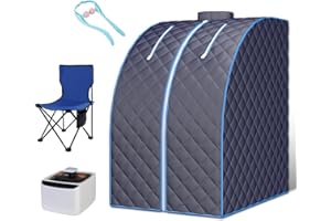 TOREAD Portable Folding Steam Sauna with 1000W&2L steam Generator, Personal Sauna Tent for Relaxation, Fast Heating in 6 Min, with Remote Control, Black