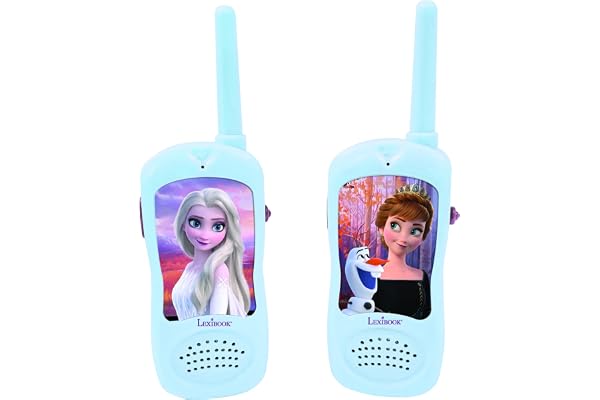 Lexibook, La Reine des neiges, Talkies-Walkies, Jeu de Communication pour Enfant, Clip Ceinture, à Piles, TW11FZ