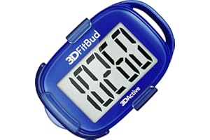 3DActive 3DFitBud Contapassi Semplice Contapassi 3D con Clip E Cordino, Tracker Di Passi Preciso, Ampio Display, Facile Da Usare per Bambini, Uomini, Donne, Adulti, Anziani - A420S - Azul Real