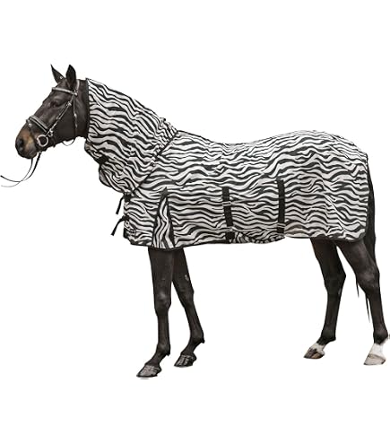 Cwell Equine Fliegendecke Für Ponys & Kleinpferde – Mit Netzgewebe & Nackenschutz, Violett/Lila, 90-120 Cm