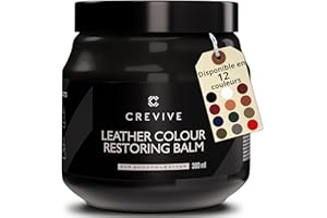 CREVIVE Kit de réparation en cuir Noir 300 ml - Entretien du cuir Voiture - Réparation du cuir Canapé - Réparation de siège auto