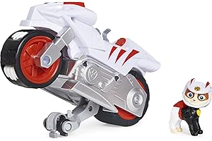 LA Pat' Patrouille - VEHICULE + Figurine CHASCADEUR Moto Pups - Moto avec Rétrofriction Et Figurine Amovible De Chascadeur - Paw Patrol - 6060433 - Jouet Enfant 3 Ans et +
