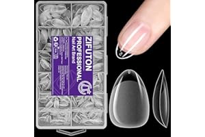 ZIFUTON 600 Pcs Capsule Americaine Ongle Amande, 12 Tailles Faux Ongles Amande Court, Capsules Ongles, Acrylique Nail Tips Pour Les Studios De Manucure Et Diy Nail Art à La Maison