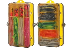 RoseFlower Kits de señuelos para Pesca, Cebos Artificiales de Pesca Cebo Duros/Suaves Incluye Giratorios, Cuchara, Anzuelos de Pesca, Popper, Grillos - Accesorios Pesca para Agua Salada y Agua Dulce