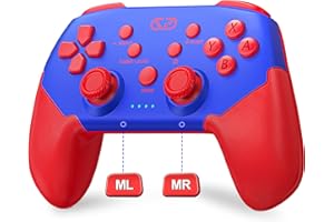 GAMSINGY Switch Controller, Wireless Controller Switch mit Präzise Bewegungssteuerung/Dual Vibration/Turbo/Macro/Aufwecken Funktion, Switch Pro Controller für Switch/Lite/OLED Konsole