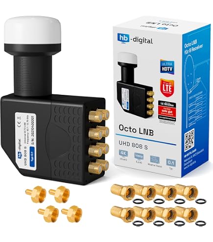 Câble Satellite Coaxial HB-DIGITAL 135dB 100m Cuivre Pur 5 Blindages + 10 Fiches F