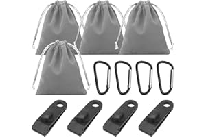 DAWRIS 4 Stück Tragbare Gewichtstasche, Sandsäcke Gewichtstaschen Beingewichte mit 4 Karabiner, 4 Clips, geeignet zum Befestigen von Pavillon Standfüße Zelten Tischdecken Patio Shelter Trampolin