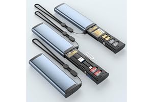 ROCKETEK Étui de transport 9 en 1 pour cartes SD/TF/SIM avec lecteur de cartes USB 3.1 de type C haute vitesse pour iPhone, Android, caméras de chasse et drones