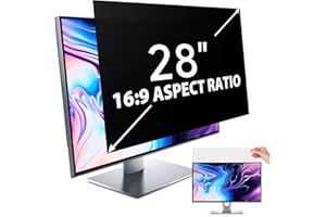 IPROKKO 28 Inch Computer Privacy Screen Filter for 16:9 Aspect Ratio, Anti Blue Light Glare Removable Screen Protective Film
