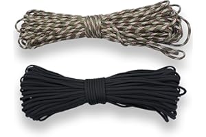 KMANGMAN 2 Pezzi Paracord 4mm,Corda da Paracadute,Cavo Multiuso,2 Colori 31m Ciascuno,Ideale per Il Campeggio,l'outdoor,Intrecciare Braccialetti,Fatto a Mano(7 Fili)
