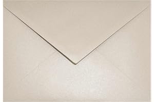 Netuno 100 enveloppes sables nacrées C6 114x162mm Aster Metallic Sand rabat pointu enveloppes nacrées enveloppes brillantes métallisées pour invitations anniversaires mariage cartes de vœux Noël