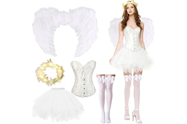 Shengruili Ängelkostym, ängel och djävulsvingar, dräkt, ängelvingar, kostym, ängeldräkt för kvinnor, med shinker, änglavingar, svart ängel, vingar för halloween, karneval, cosplay, fest
