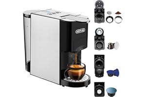 KOTLIE Upgrade 5 in 1 Espresso Single Serve Coffee Machine for Nespresso Original/Dolce Gusto/Mio/Ground Capsule and ESE Coffee Pods,19 Bar Automatic Compatible Capsule Coffee Machine（AC-513KF/F