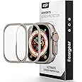 ESR for Apple Watch Ultra 2/1 (2024/2023/2022) 2 Pack Screen Protector with Aluminum Alloy Frame 49mm, Military Grade Protection, Armorite Tempered Glass Film, Keep Original, Anti- Scratch, Titanium