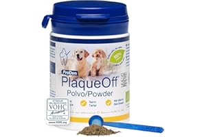 ProDen PlaqueOff Polvo 60g – Limpiador Dental 100% Natural para Perros y Gatos, Elimina la Placa, el Sarro y el Mal Aliento