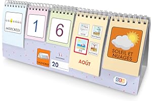 EDITORIAL GEU Calendrier Enfant Educatif Amusant et Intemporel | Permet d’apprendre les jours et les mois et améliore l’acquisition du langage (Pictogrammes)