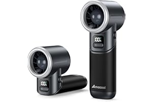 Amacool Portable Handheld Turbo Fan丨5 Speed Foldable Hand Fans丨Max 20 Hours Runtime丨Rechargeable Mini Pocket Cooling Fan for Travel, Outdoor Activities, Gifts for Women