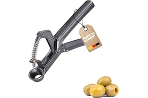Westmark Snocciolatore per Olive Olivus Black Edition, Snocciolatore per Olive Grandi e Piccole, Pratico dispositivo da usare con una mano sola con molla, Antracite
