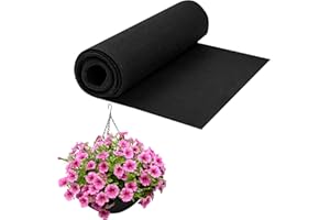 UDEWO 30x100cm/12x40Inch Felt Planter Liner Roll Non Woven Fabric Plant Liner Sheets Black Hanging Basket Liner Roll Coco Liners Roll Alternative Easy to Cut for Garden Flower Pot Window Box Animal Pet Mat