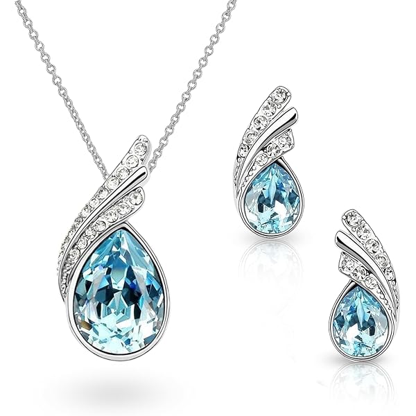 Crystalline Azuria Ensemble Collier Et Boucles D’Oreilles 18ct Or Rosé Avec Cristaux Améthyste - Bijoux Femme