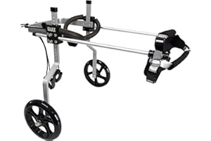 KAJILE Verstellbarer 2-Rad-Hunderollstuhl, XXL-1 Größe für behinderte Hunde Hinterbeine Rehabilitation, geeignete Höhe 50-65cm, Breite 24-32cm, Länge 35-45cm