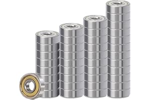 VOSSOT 40 sztuk 608 ZZ łożysko kulkowe kulkowe zwykłe 8 mm x 22 mm x 7 mm, stal węglowa, miniaturowe łożyska kulkowe, zwykłe łożyska kulkowe do skuterów, rolek longboard, łyżworolek