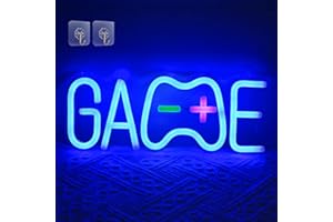 Attivolife Cool Game Shaped Neon Signs, Light up LED Blue Neon Lights with Stand - Best Gaming Wall Room Party Decor Accessories -Birthday Gift for Teen Boys Kids Gamer