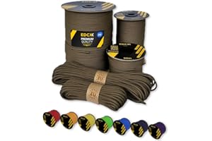 EdcX Paracord 4mm, 35+ kolorów (15m, 30m, 50m, 100m, 300m) | Idealny do rękodzieła, majsterkowania, biwakowania | 100% nylonowa lina 4mm| Linka Taktyczna 550 Typ III