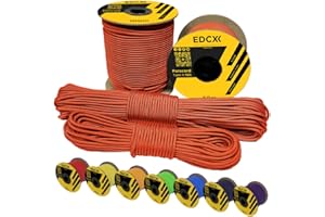 EdcX 3 mm Nylon Paracord 425 (50 i 100 m) – 3 mm Typ II, 100% nylonowa lina, 3-żyłowa lina, 3 mm nylonowa lina w wielu kolorach