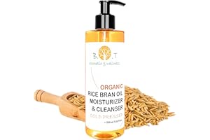 B.O.T COSMETIC & WELLNESS Ceramide-Tiefenreinigungsöl Pflanzliche Reisceramiden Hautfeuchtigkeitscreme Wasserfester Make-up-Entferner Haaröl Anti-Dehnungsstreifen-Behandlung 100% Natürlich 200 ml Reis-Öl Reinigungsöl