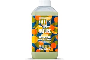 Faith In Nature Natural Grapefruit & Orange Body Wash, Energising Shower Gel, Vegan & Cruelty Free, No SLS or Parabens, 2.5L Refill