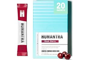 Humantra Electrolyte Packets | Zero Sugar | W/ 6 Electrolytes | Electrolytes Powder (20 Count, Black Cherry)