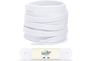 Laceter Lacets Plats Premium en Coton pour Baskets - Lacet de Remplacement pour chaussures de Sport et Sneakers ou pour Enfants - Épaisseur 8mm - Compatible avec Converse, Nike